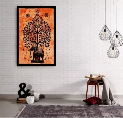 Wall Art Tapestry Tree Elephant Hippie Home Decor Hanging Indian Mandala Poster - Image 1 of 2