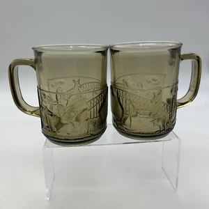 Tazas de vidrio ahumado vintage de los años 80 Australiana Sydney Indonesia KIG café ahumado - Imagen 1 de 18