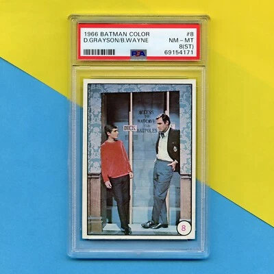 Original 1966 Topps Batman Bat Laffs Trading Card #8 PSA 8(ST) - Image 1 of 3