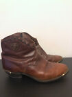 Capezio Vintage Brown Leather Western Boot With Silver Detail, Size Us9.5 - 10