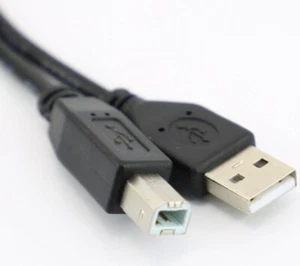1.8 2m Metre USB 2.0 A to B Printer Cable Lead Black EPSON CANON HP DELL BROTHER - Picture 1 of 6