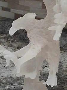 Frosted Resin Eagle Figurine 18" Tall On Acrylic Base - Picture 1 of 15