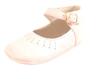 DE OSU- Vintage -Baby Girls Pink Dress Crib/Pram Shoes -European/Spain -Size 1-4 - Picture 1 of 8