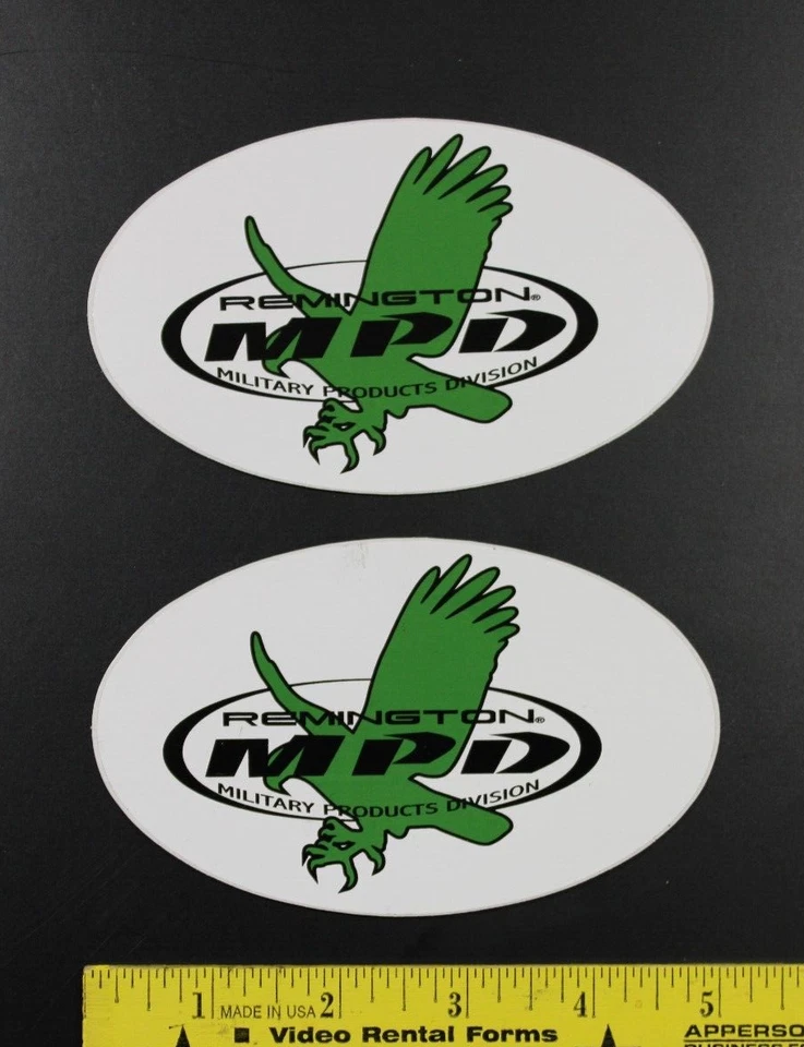 Remington Military Products Division, MPD, 2 New, Vinyl Stickers - Image 1 of 1