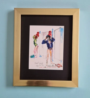 LEROY NEIMAN 复古马克·斯皮茨 1972 年奥运会盘子签名印刷框 W — 第 1/3 张图片