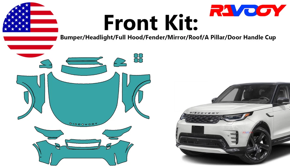 For LandRover Discovery Dynamic 2021-2025 Front Paint Protection Film PreCut PPF - Image 1 of 4