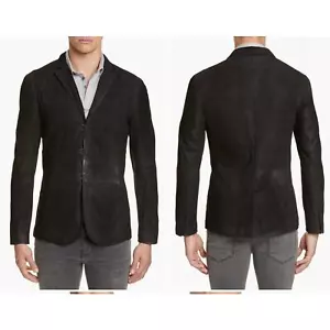 JOHN VARVATOS Collection Suede Hook And Bar Slim Fit Jacket Black Mens 50 US 40 - Bild 1 von 13