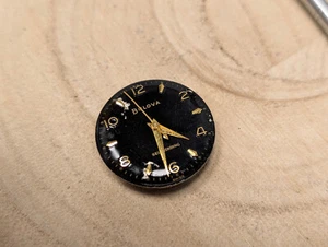 Mens Bulova 11acac automatic wrist watch movement black dial gold hands - Picture 1 of 4
