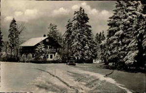 ~1957 SCHÖNECK Vogtland DDR Echtfoto-AK Jugendherberge Winter Dick-Foto-Verlag - Picture 1 of 2