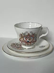 Taza, platillo, plato de porcelana de hueso inglesa boda príncipe Carlos y Diana 1981 - Imagen 1 de 19