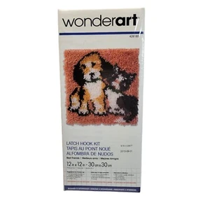 Wonder Art Latch Hook Kit Best Friends Puppy & Kitten #426185 - Picture 1 of 3