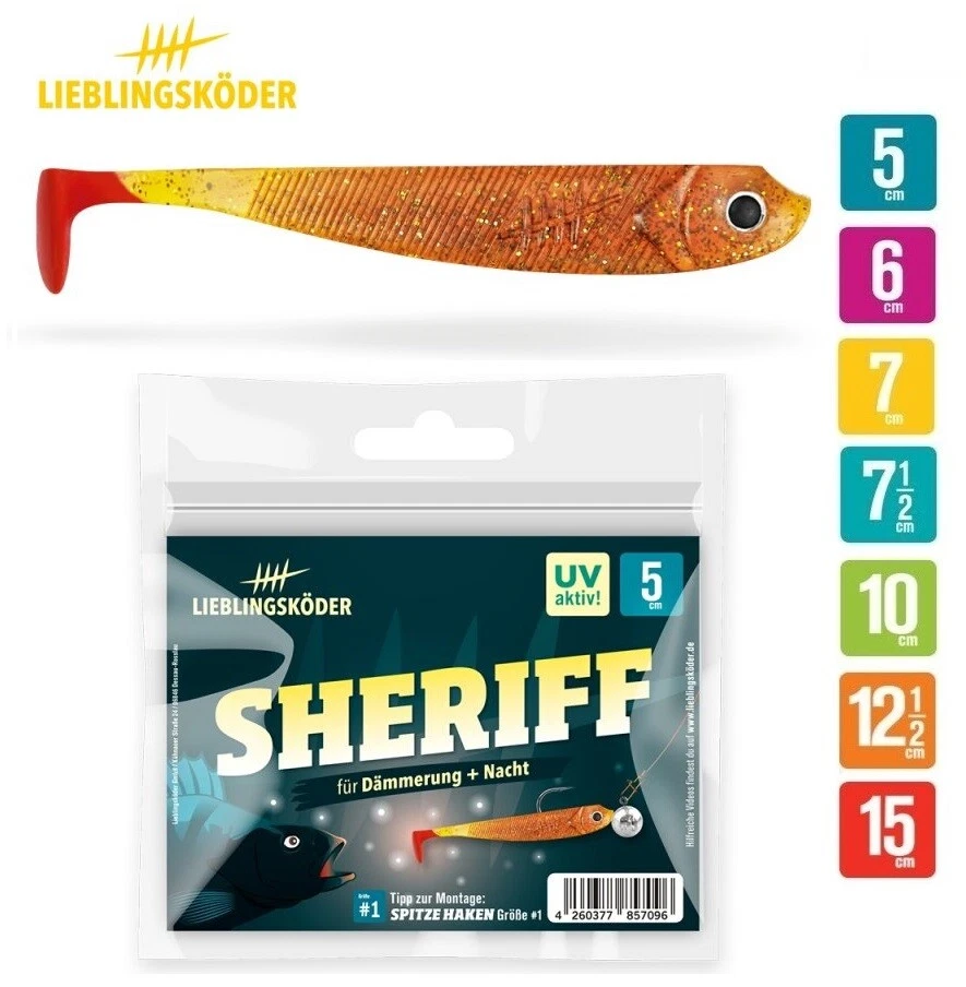 Lieblingsköder Sheriff Gummifische 5cm - 15cm Gummiköder - Bild 1 von 1