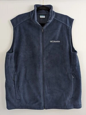 Chaleco Columbia polar cremallera completa para hombre grande azul Foto 1 de 4