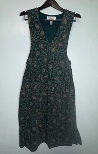 Abito maglione vintage Karen Scott cotone velluto a coste paisley taglia 6 verde - Foto 1 di 5