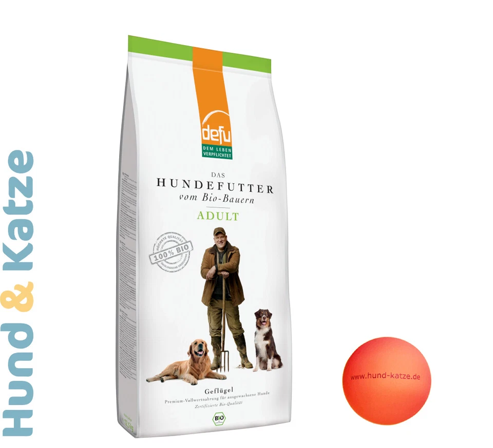12,5 kg defu ADULT GEFLÜGEL PREMIUM BIO QUALITÄT VON DEMETER + GRATIS-BALL - Bild 1 von 1