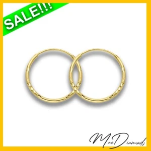 Hoop Earrings 1.5mm in Solid 14k Yellow Gold NOW ON SALE! - Bild 1 von 4