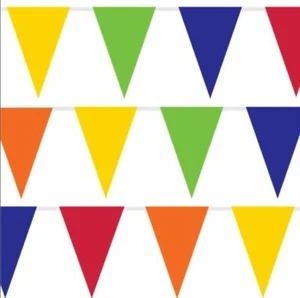 Rainbow Pride Colour 10 Metre Plastic Bunting Flags Party Decoration Celebration - Picture 1 of 2