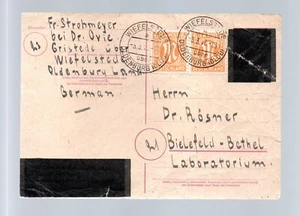Alliierte Besetzung 1946 alte Schwarzung Postkarte gebraucht Wiefelstede Oldenbu - Bild 1 von 2