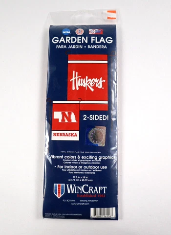 WinCraft Nebraska Cornhuskers 12.5x18 inch Garden Flag 2-Sided NCAA NEW Cover