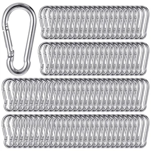 100 Pcs Spring Snap Hooks, M5 Spring Snap Hook Carabiner Clips Metal Heavy Du... - Picture 1 of 7