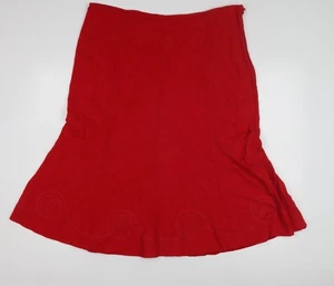 M&Co Women's Red Linen Skirt Size 20 - Picture 1 of 12