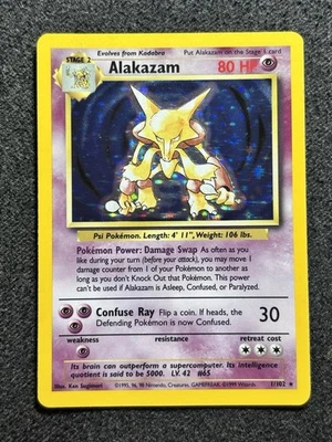 Alakazam 1/102 Base Set Holo Rare Pokemon Card 1999 WOTC Vintage NM/LP - Image 1 of 4