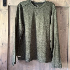 Camisa Free Country Exterior Para Hombre Grande Verde Oliva Suave Capa Base Senderismo - Imagen 1 de 6