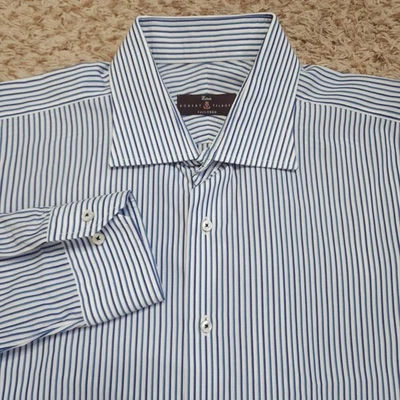Robert Talbott Estate Tailored Mens L Striped Long Sleeve Button Up 100% Cotton - Image 1 of 4