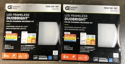 Comercial Eléctrico Sin Marco LED 6" Luz Empotrada Sin Canlas, Blanco Lote De 2 Foto 1 de 4