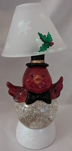 Kringle Express Holiday rot Vogel Bewegung Glitzer Kuppellampe - Bild 1 von 6