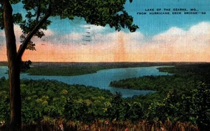 Lake Of The Ozarks, Mo., From Hurricane Deck Bridge,  Vintage Postcard - Picture 1 of 2