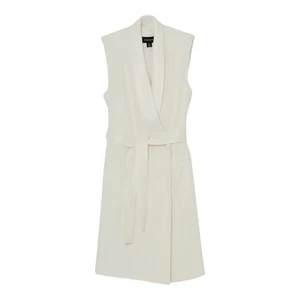 Karen Millen Tall Tailored Tuxedo Wrap Mini Dress Uk 14 Bnwt- Faux Pockets - Picture 1 of 12