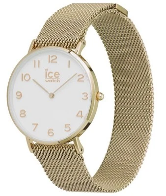 Ice-Watch ICE 012705 CITY milanese Gold shiny white Medium Damenuhr UHR NEU K12 - Bild 1 von 4