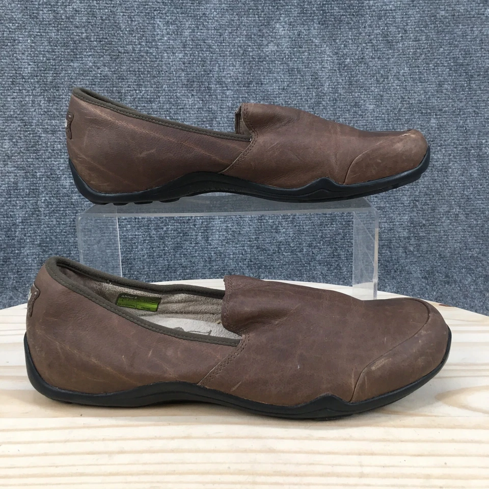 Ahnu Zapatos Mujer 10 Penny Pro Informales Cómodos Mocasines Sin Cordones Planos Cuero Marrón Foto 1 de 4