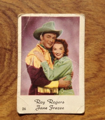 Roy Rogers & Jane Frazee  No 26  Vintage Collectable Card. Free UK Postage - Image 1 of 3