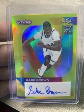 GABE BROWN 2023 LEAF VIVID BASE AUTO YELLOW HOLO #'D /50 #BA-GB1 RAPTORS SPARTON