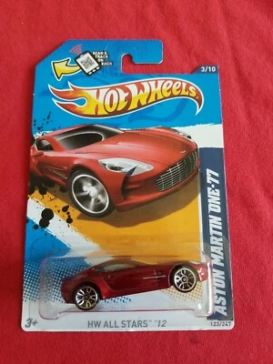 2012 Hot Wheels ASTON MARTIN ONE-77 Red 123/247 EXCELLENT CARD All Stars  - Image 1 of 3