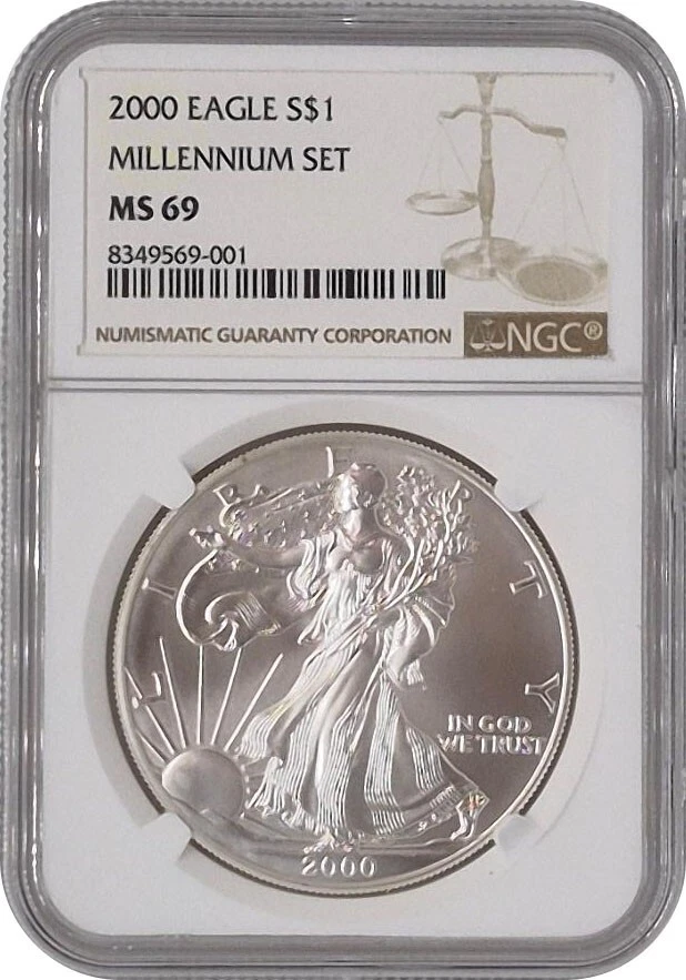 2000 American Silver Eagle Millennium Set NGC MS69 - Image 1 of 1