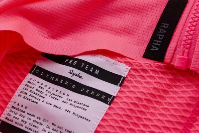 CAMISETA USADA ROSA NEGRA RAPHA PRO TEAM ESCALADORES LIGEROS MANGA CORTA GRANDE Foto 1 de 4