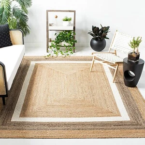 Rug Jute Runner 100% Natural Braided Reversible Carpet Modern Living Area Rugs  - Picture 1 of 6