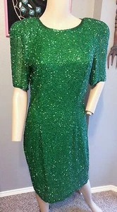 Vestido de Colección Blacktie Oleg Cassini St. Patricks Día Verde con Cuentas Trofeo Drag 8 - Imagen 1 de 6