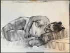 Figure Study Kate Huntington Signed Original Charcoal Drawing Painting