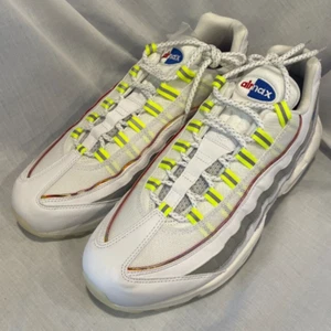 Nike Air Max 95 Premium De Lo Mio Mens 12 White Racer Blue Smoke Grey CW6579 100 - Picture 1 of 9