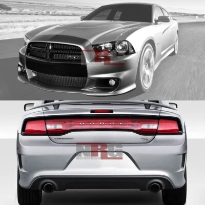 para Dodge Charger SRT 2011-2014 estilo 8 parachoques delantero + kit de carrocería de parachoques trasero Foto 1 de 4