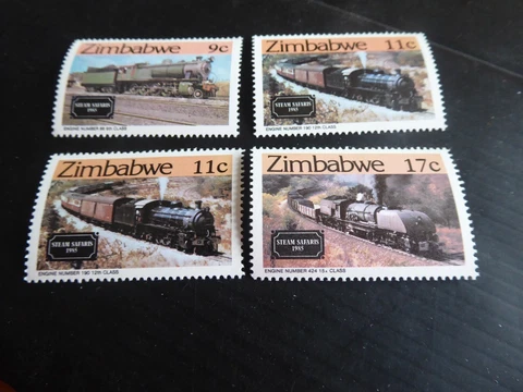 ZIMBABWE 1985 SG 653-656 STEAM SAFARIS MNH Cover