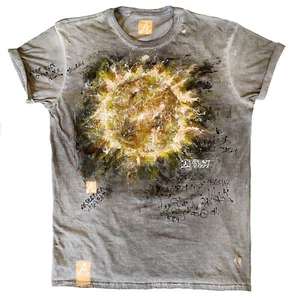 Custom artistic washable vintage T-SHIRT. Real artwork. Art gift. Handmade shirt - Picture 1 of 5