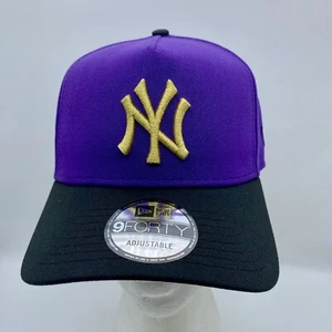New York Yankees New Era 9FORTY Snapback Hat Purple Black Gold MLB Baseball NY - Picture 1 of 21