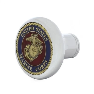 United States Marine Corps Deluxe Military Metal Medallion Air Valve Chrome Knob - Bild 1 von 4