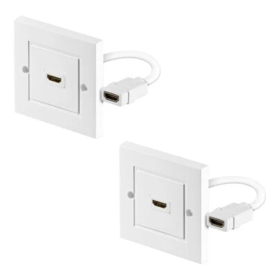 2x HDMI 4K Wanddose | 1x HDMI Buchse 2.0b HDR Anschlussdose Einbaudose Unterputz - Bild 1 von 4
