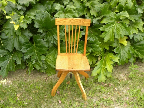 Child Swivel Adjustable Height Antique Solid Wood Office Desk Chair Made In USA Cover